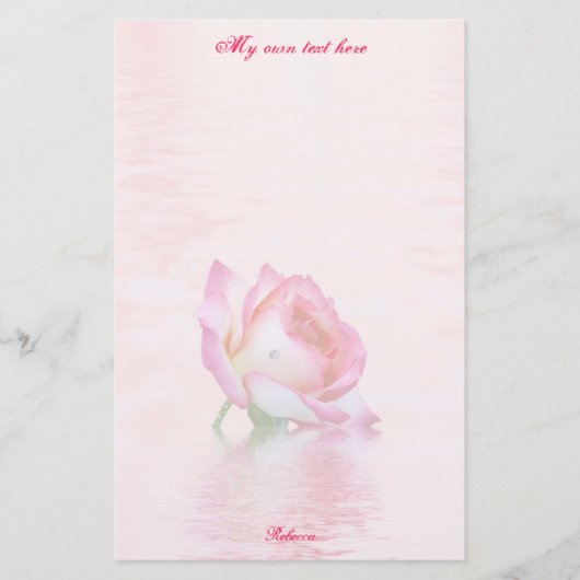 Floating-Rose Briefpapier (Vorderseite)