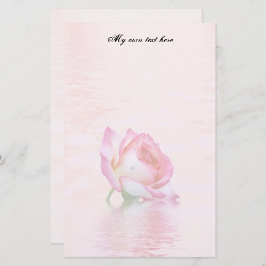 Floating-Rose-Briefträger Briefpapier (Vorne/Hinten)