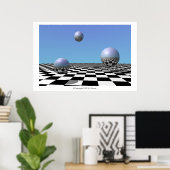 Floating Silver Orbs Poster (Heimbüro)