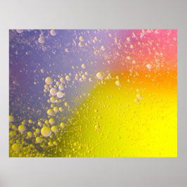Floating Soda Bubbles Farbiger Hintergrund Abstrak Poster