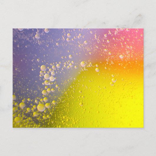 Floating Soda Bubbles Farbiger Hintergrund Abstrak Postkarte (Vorderseite)