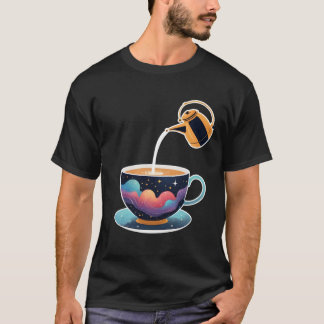 Floating Tea Kettle Galaxy Constellation. T-Shirt