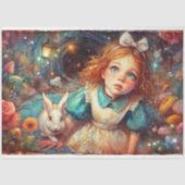 Floating Through Fantasy Alice Rabbit Decoupage Seidenpapier (Vorderseite)