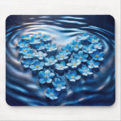 Floating Vergessen-Me-Not Blue Heart Mousepad (Vorne)