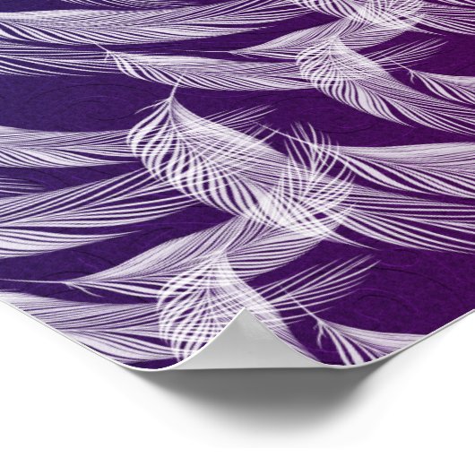 Floating White Feathers Poster (Ecke)