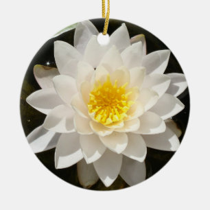 Floating White Wasserlilie Lotus Keramik Ornament