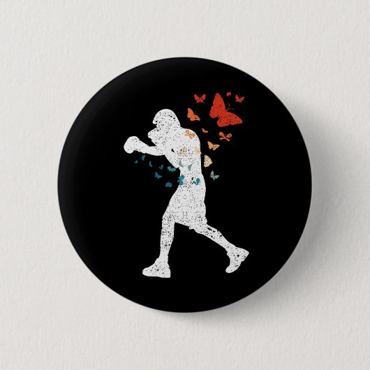 Floating wie Butterfly Sting Bee Boxer Liebe Boxin Button (Vorderseite)