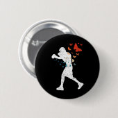 Floating wie Butterfly Sting Bee Boxer Liebe Boxin Button (Vorne & Hinten)