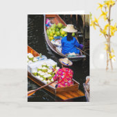 Floatmarkt in Bangkok Karte (Gelbe Blume)