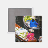Floatmarkt in Bangkok Magnet (Vorderseite/Rückseite)