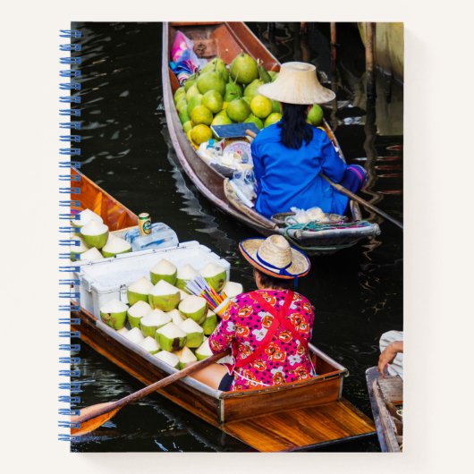 Floatmarkt in Bangkok Notizblock (Vorderseite)