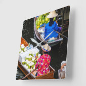 Floatmarkt in Bangkok Quadratische Wanduhr (Winkel)