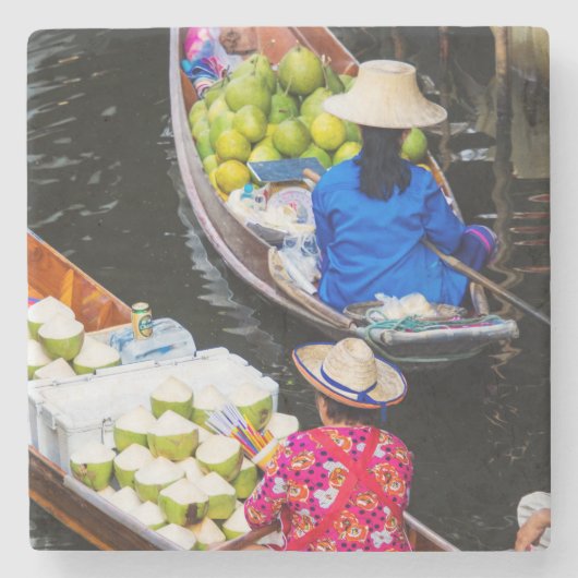 Floatmarkt in Bangkok Steinuntersetzer (Vorderseite)