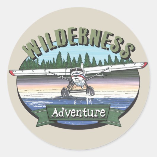 Floatplane Luftfahrt-Wildnis Runder Aufkleber (Vorderseite)
