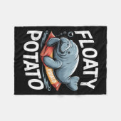 Floaty Tatoes Manatee Funny Sea Cow Ocean Animal L Fleecedecke (Vorderseite (Horizontal))