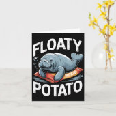 Floaty Tatoes Manatee Funny Sea Cow Ocean Animal L Karte (Gelbe Blume)