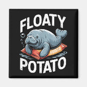 Floaty Tatoes Manatee Funny Sea Cow Ocean Animal L Magnet (Vorne)