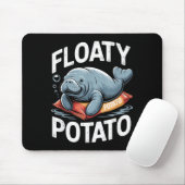 Floaty Tatoes Manatee Funny Sea Cow Ocean Animal L Mousepad (Mit Mouse)