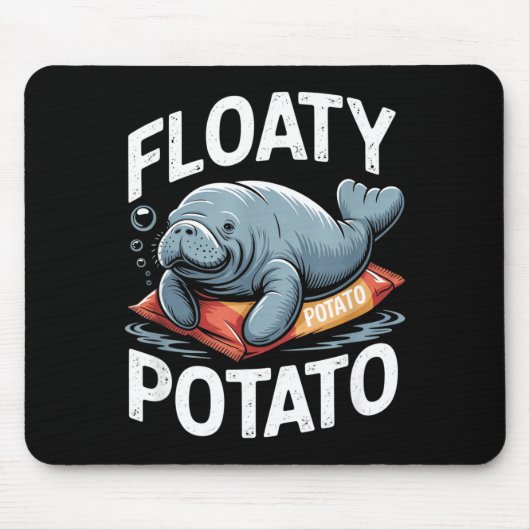 Floaty Tatoes Manatee Funny Sea Cow Ocean Animal L Mousepad (Vorne)