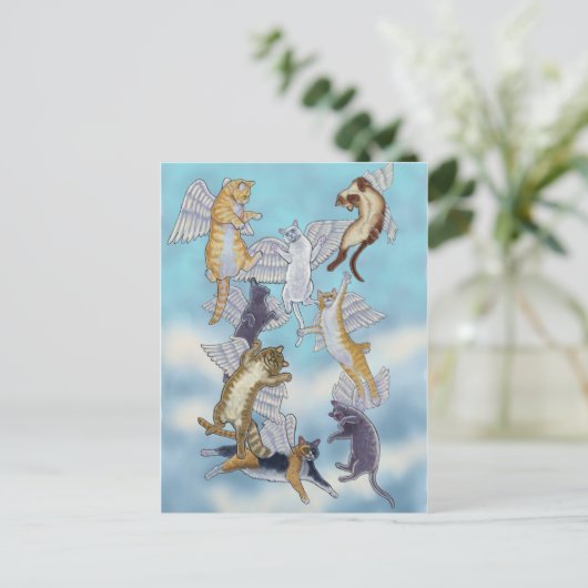 Flock der Engel-Katzen Postkarte (Stehend Vorderseite)