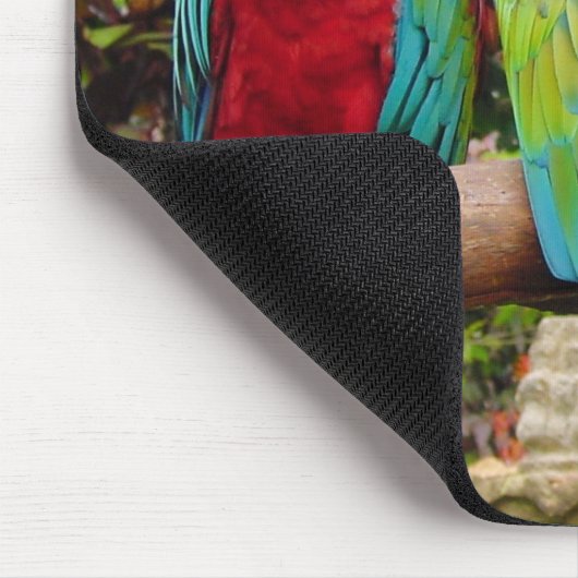 Flock der farbenfrohen Ara Parrots Mousepad (Ecke)