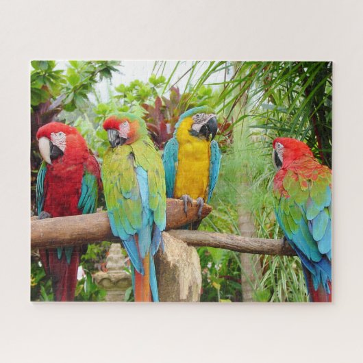 Flock der farbenfrohen Ara Parrots Puzzle (Horizontal)