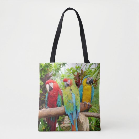 Flock der farbenfrohen Ara Parrots Tasche (Vorderseite)