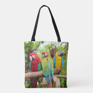 Flock der farbenfrohen Ara Parrots Tasche