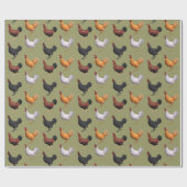 Flock der farbenfrohen Röster Geschenkpapier (Flach)