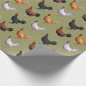 Flock der farbenfrohen Röster Geschenkpapier (Ecke)