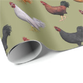 Flock der farbenfrohen Röster Geschenkpapier (Rolleneckpunkt)