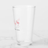 Flock des rosa Flamingos-Individuellen Namens Glas (Links)