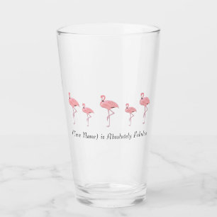 Flock des rosa Flamingos-Individuellen Namens Glas