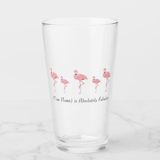 Flock des rosa Flamingos-Individuellen Namens Glas (Vorderseite)