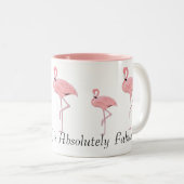 Flock des rosa Flamingos-Individuellen Namens Zweifarbige Tasse (VorderseiteRechts)
