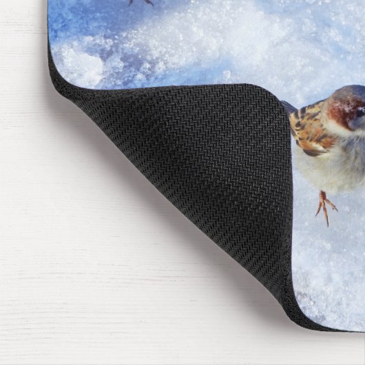 Flock House Sparrows "Passer domesticus" on Mousepad (Ecke)