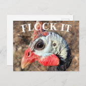 FLOCK IT, Guinea Fohlenhuhn Holzkasten Zeichen Postkarte (Vorne/Hinten)