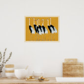 Flock Japanisch Rotkronenkrane Ogata Korin Poster (Küche)
