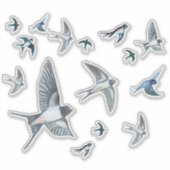 Flock of Fly Swallow Birds Illustration Aufkleber (Vorderseite)
