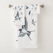Flock of Fly Swallow Birds Illustration Badhandtuch Set (Insitu)
