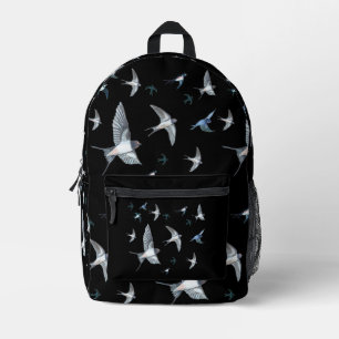 Flock of Fly Swallow Birds Illustration Bedruckter Rucksack