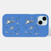 Flock of Fly Swallow Birds Illustration Blau Case-Mate iPhone Hülle (Rückseite (Horizontal))