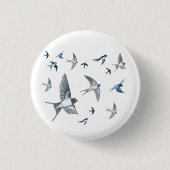 Flock of Fly Swallow Birds Illustration Button (Vorderseite)