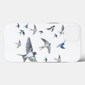 Flock of Fly Swallow Birds Illustration Case-Mate iPhone Hülle (Rückseite (Horizontal))