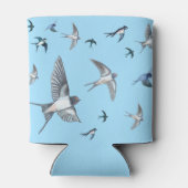 Flock of Fly Swallow Birds Illustration Dosenkühler (Rückseite)