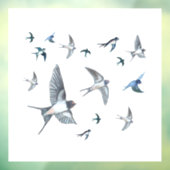 Flock of Fly Swallow Birds Illustration Fensteraufkleber (Blatt 3)