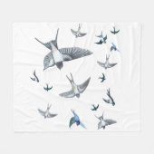 Flock of Fly Swallow Birds Illustration Fleecedecke (Vorderseite (Horizontal))
