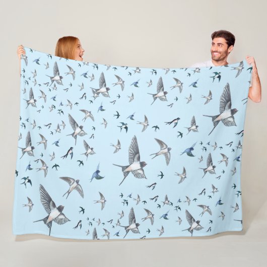 Flock of Fly Swallow Birds Illustration Fleecedecke (Beispiel)