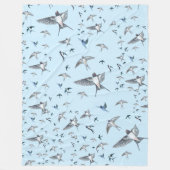 Flock of Fly Swallow Birds Illustration Fleecedecke (Vorderseite)