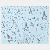 Flock of Fly Swallow Birds Illustration Fleecedecke (Vorderseite (Horizontal))